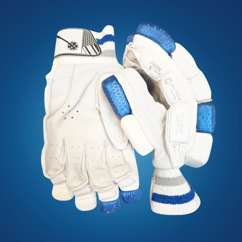 MACE ProLite Batting Gloves - Junior Premium Range - Aqua-White-Navy