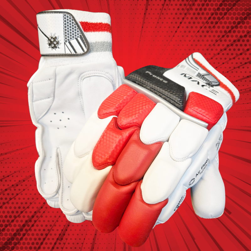 MACE ProLite Batting Gloves - Junior Premium Range - Red-White-Navy